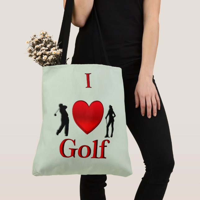 Jag älskar golf grön tygkasse (Närbild)