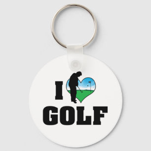 Jag älskar golfnyckelring nyckelring