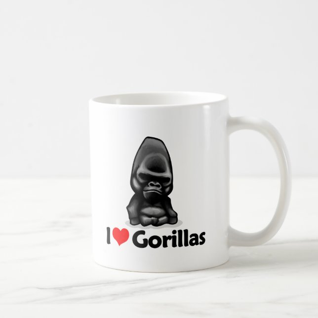 Jag älskar gorillor kaffemugg (Höger)
