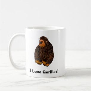 Jag älskar gorillor! Tecknad film Kaffemugg
