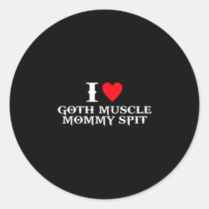 Jag älskar goth muskel mormor saliv runt klistermärke