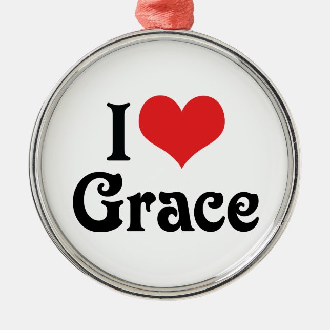 Jag älskar Grace Julgransprydnad Metall (Framsidan)