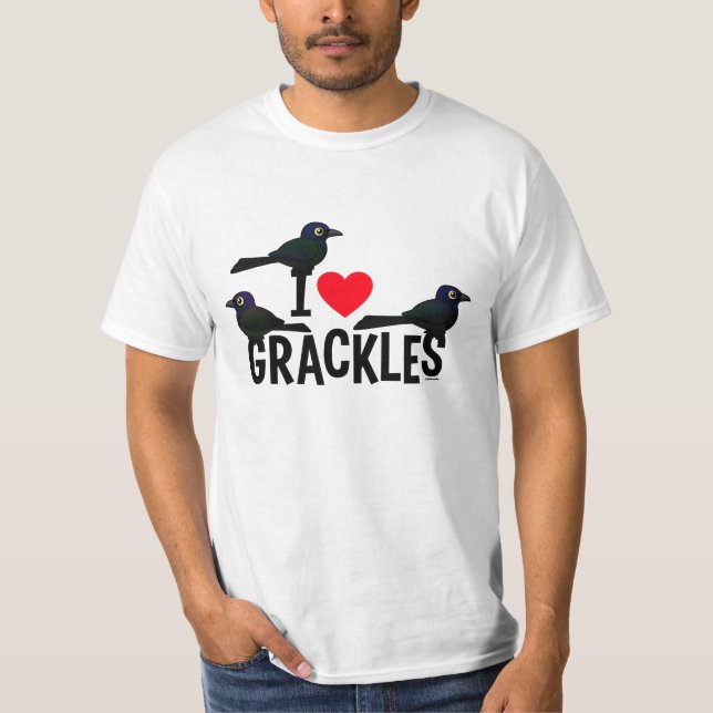 Jag älskar Grackles Tee Shirt (Framsida)