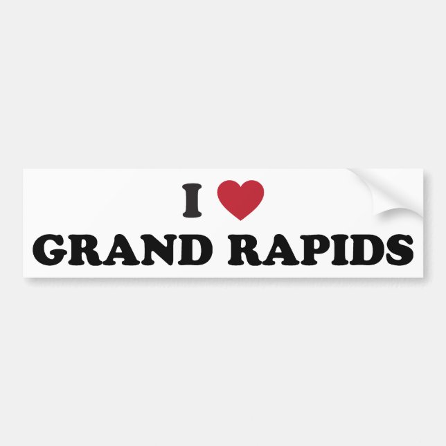 Jag älskar Grand Rapids Michigan Bildekal (Framsidan)