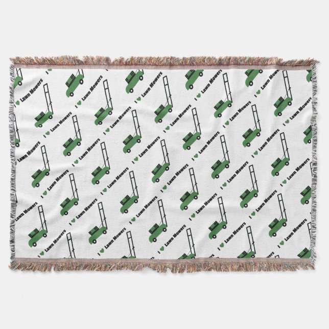 Jag älskar gräsmattagräsklippningsmaskiner mysfilt (Framsidan)