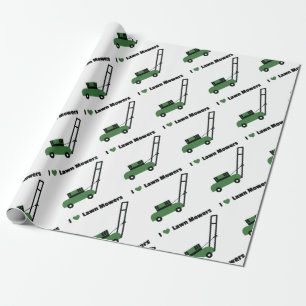 Jag älskar gräsmattagräsklippningsmaskiner presentpapper