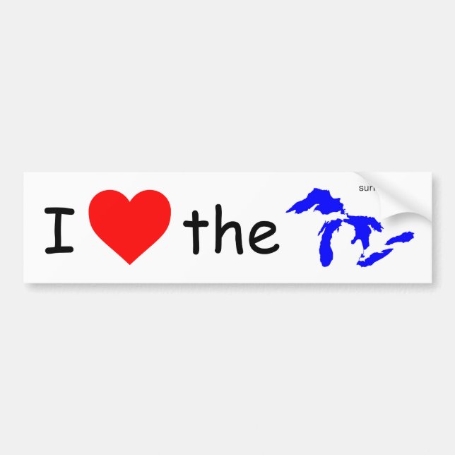 Jag älskar Greaten Lakes Bildekal (Framsidan)