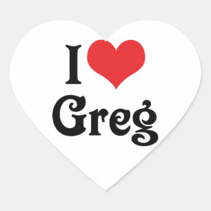 Jag älskar Greg Hjärtformat Klistermärke