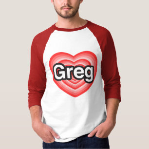 Jag älskar Greg. Jag älskar dig Greg. Hjärta T Shirt