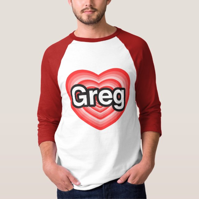 Jag älskar Greg. Jag älskar dig Greg. Hjärta T Shirt (Framsida)