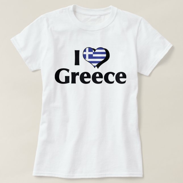 Jag älskar Greklands flagga T-shirt (Design framsida)
