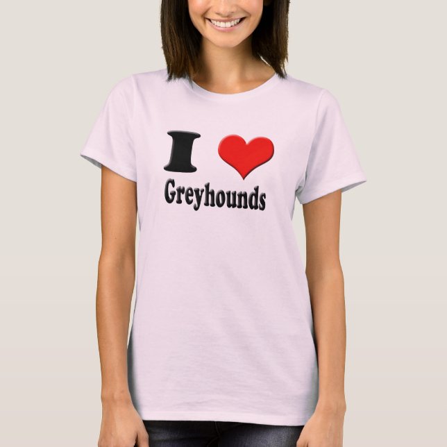 Jag älskar Greyhounds Tee (Framsida)