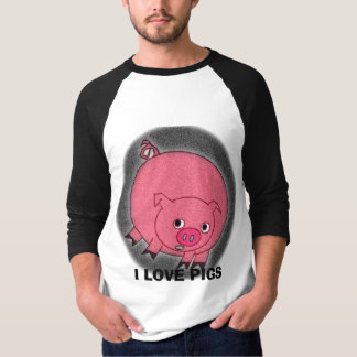 JAG ÄLSKAR GRISAR (GRISAR PÅ BÅDA SIDOR) TEE
