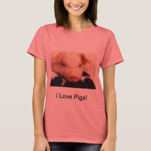 Jag älskar grisar! Snout för ansikte för Tee Shirt