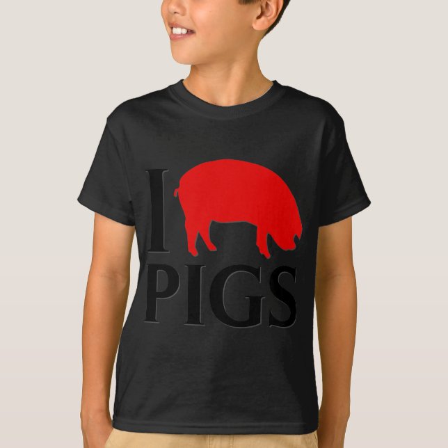 Jag älskar grisar tee shirt (Framsida)