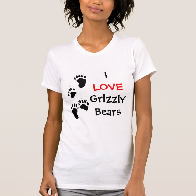 JAG ÄLSKAR GRIZZLYBJÖRNAR T SHIRT (Framsida)