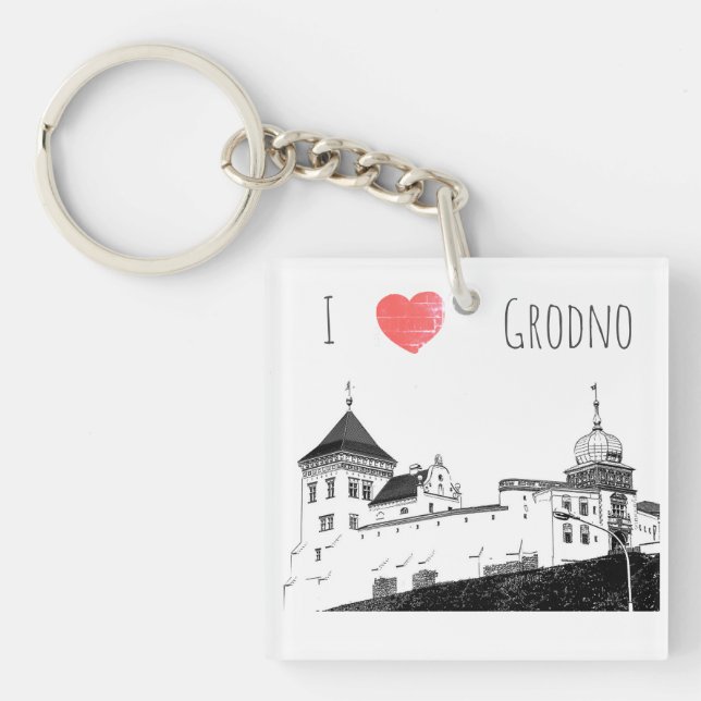 Jag älskar Grodno Vitryssland Arkitektur Skiss Slo (Framsidan)