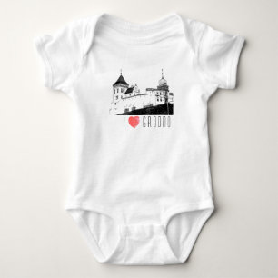 Jag älskar Grodno Vitryssland Arkitektur Skiss Slo T Shirt