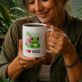 Jag älskar grodor kaffemugg