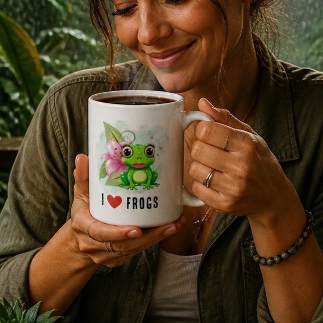 Jag älskar grodor kaffemugg (Skapare uppladdad)