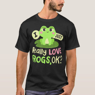 Jag älskar grodor ok kawaii Groddvänners tjej T Shirt