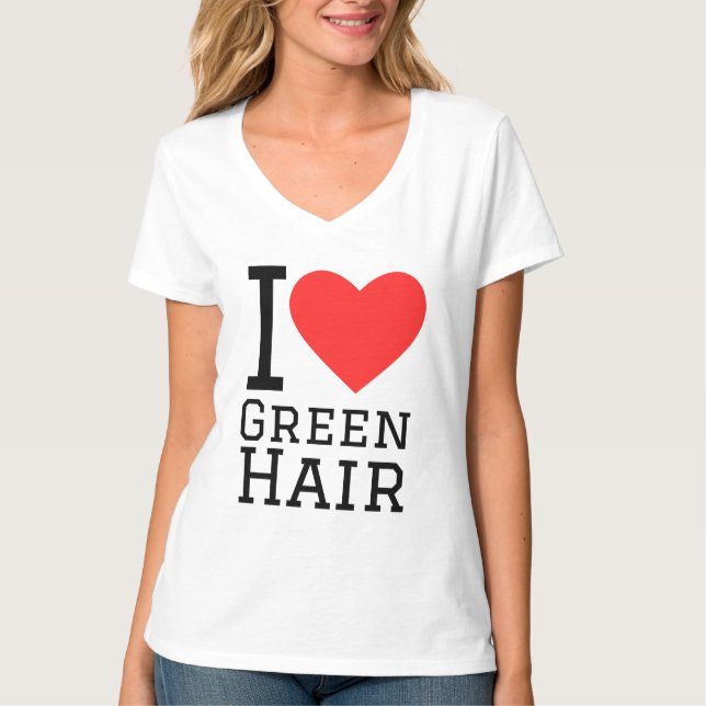 Jag älskar grönt hår t shirt (Framsida)