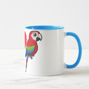 Jag älskar Grönt-påskyndade Macaws Mugg