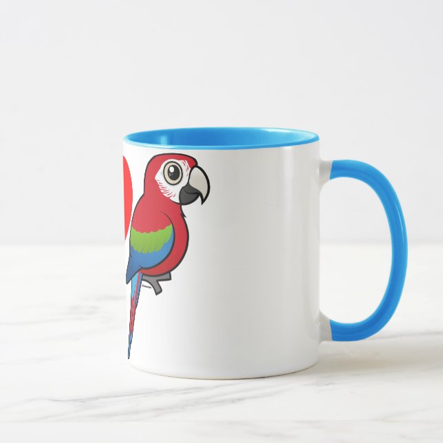 Jag älskar Grönt-påskyndade Macaws Mugg (Höger)