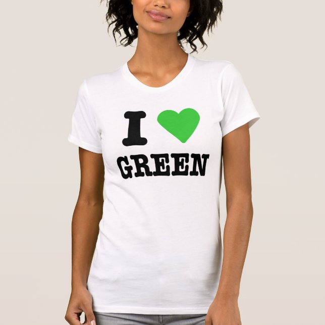 jag älskar grönt tee shirt (Framsida)