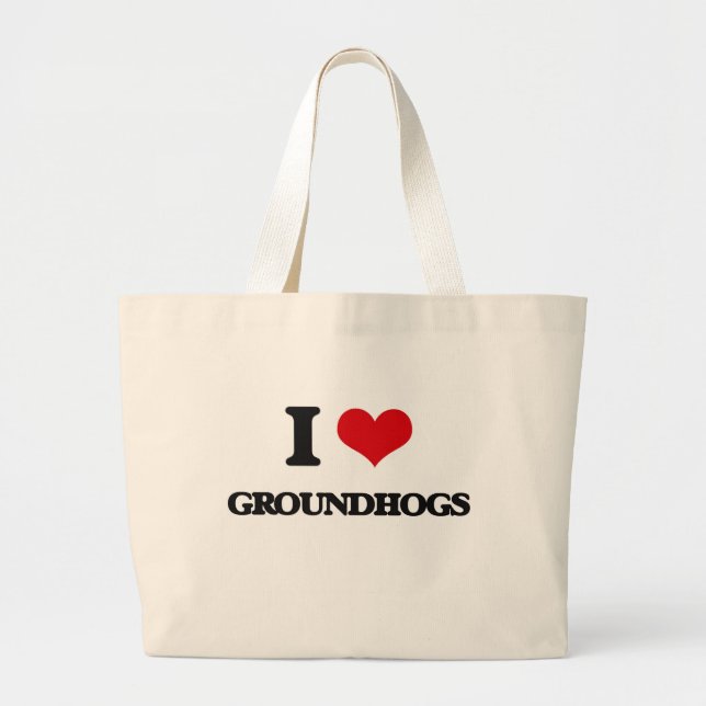 Jag älskar Groundhogs Jumbo Tygkasse (Framsidan)