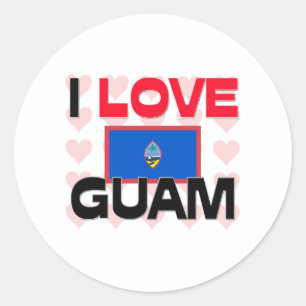 Jag älskar Guam Runt Klistermärke
