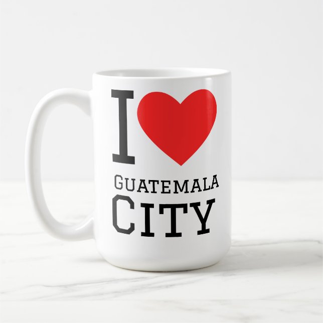 Jag älskar Guatemala City Kaffemugg (Vänster)
