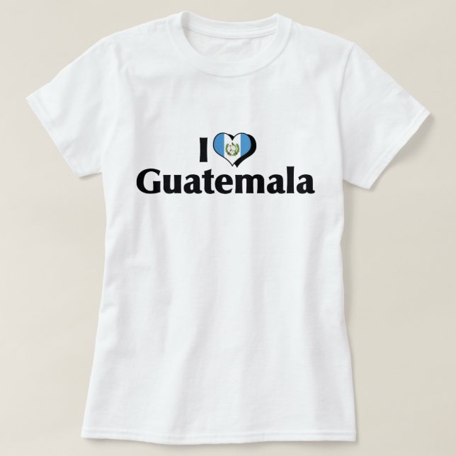 Jag älskar Guatemalas flagga T Shirt (Design framsida)