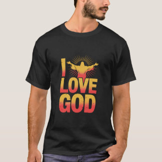 Jag älskar Gud Inspirerande kristen design T Shirt
