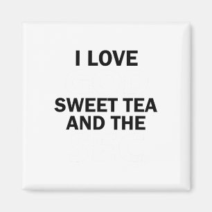 Jag älskar Gud Sweet Tea Och Sec Southern Footll  Magnet
