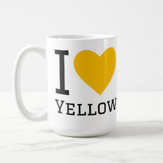 Jag älskar gul kaffemugg