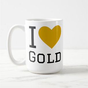 Jag älskar guld kaffemugg