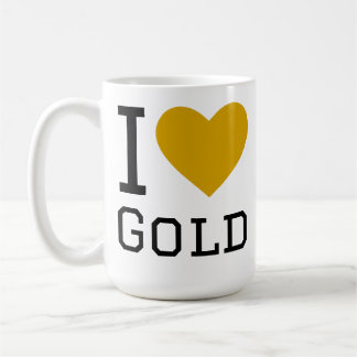 Jag älskar guld kaffemugg