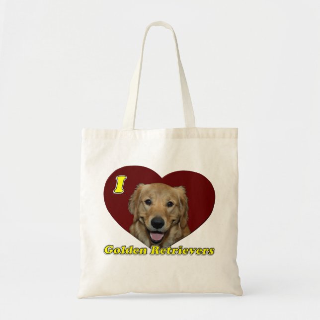 Jag älskar guld- Retrievers Tygkasse (Framsidan)