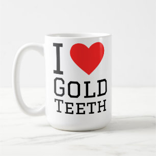 Jag älskar guldtänder kaffemugg