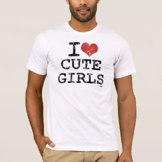 jag älskar gulliga flickor tee shirt