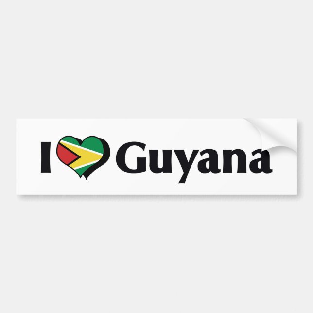 Jag älskar Guyanias flagga Bildekal (Framsidan)