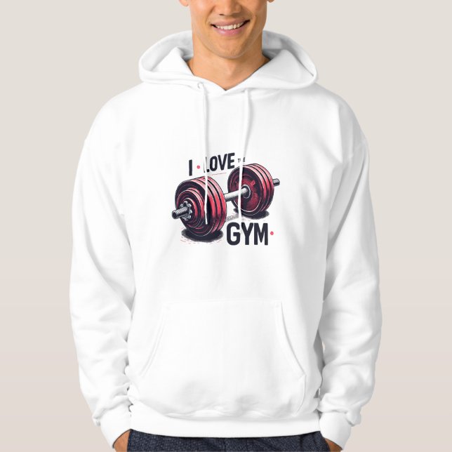 Jag älskar gymmet hoodie (Framsida)
