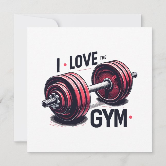 Jag älskar gymmet inbjudningar (Baksida)