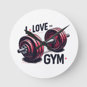 Jag älskar gymmet rund klocka
