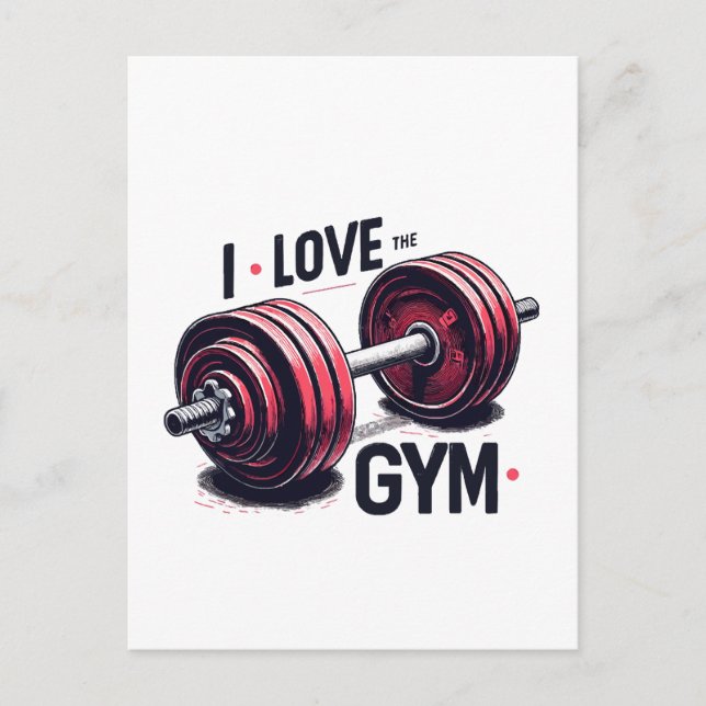 Jag älskar gymmet vykort (Framsida)