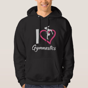 Jag älskar gymnastik Roligt Cheerleading Gymnastik Hoodie