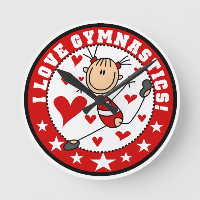 Jag älskar gymnastik rund klocka (Framsida)