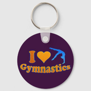 Jag älskar gymnastik som den orange skjortan nyckelring