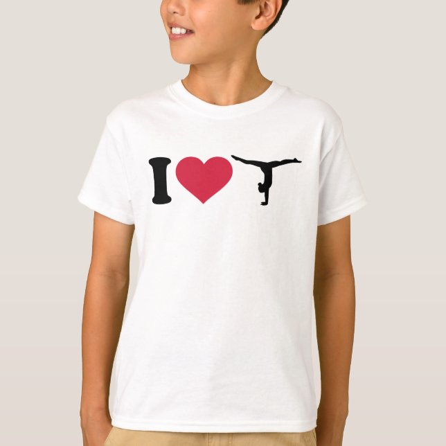 Jag älskar gymnastik tee shirt (Framsida)